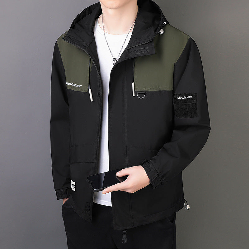 Men's Windproof Loose Hooded Jacket