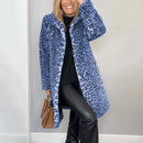 Leopard Print Plush Mid-length Coat