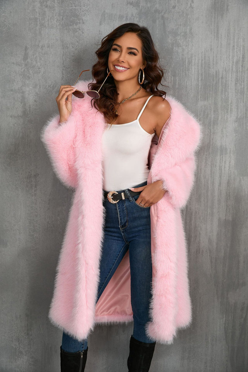 Mid-length Plush Fur Coat